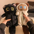 Plush Big-Eyed Cat Storage Bag Stationery Case