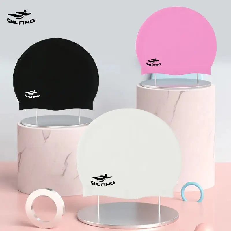Waterproof Silicone Swimming Cap with Ear Protection