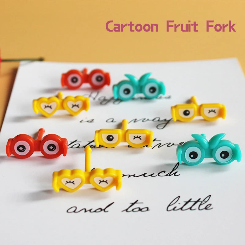 8PCS Cartoon Fruit Fork Picks Kids Bento Snack & Party Accessories