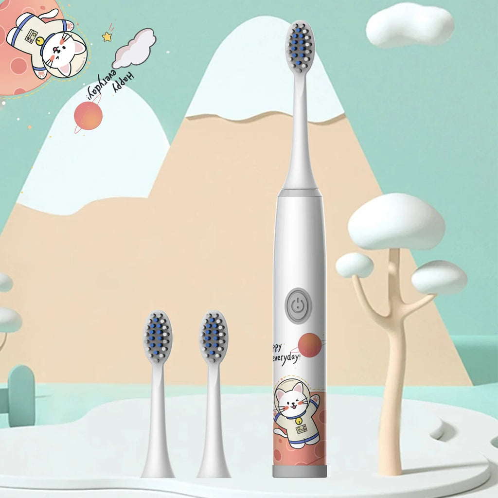 Kids Electric Toothbrush Cartoon Space Series Soft Cleaning Brush