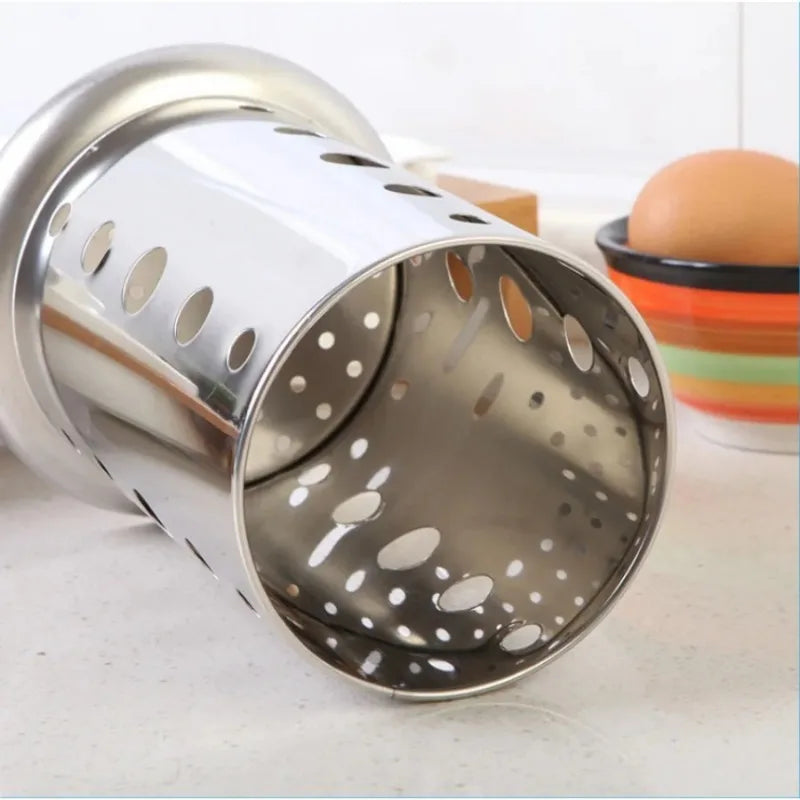 Stainless Steel Cutlery Holder Drain Rack Basket