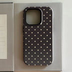 Luxury Polka Dot Case for iPhone 11 12 13 14 15 16 17 Pro Max