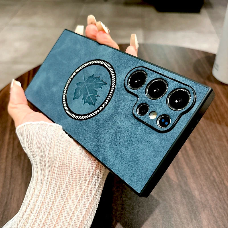 Retro Leather MagSafe Case for Samsung Galaxy S26 S25 S24 S23 S22 S21 Main image