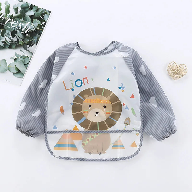Baby Waterproof Long Sleeve Bib Smock Apron for Toddlers