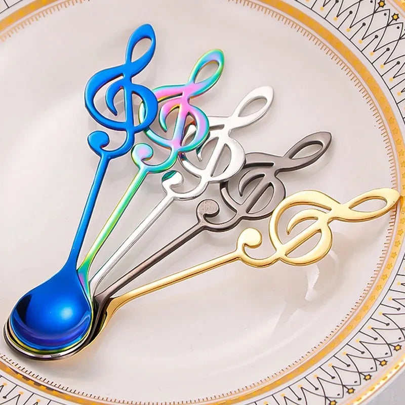Musical Notes Spoon 304 Stainless Steel – Creative Coffee & Dessert Spoon