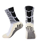 Men Non Slip Grip Football Socks Mid Calf Anti Slip Sports Running
