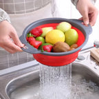 Silicone Folding Drain Basket Vegetable & Fruit Washing Strainer Kitchen Tool