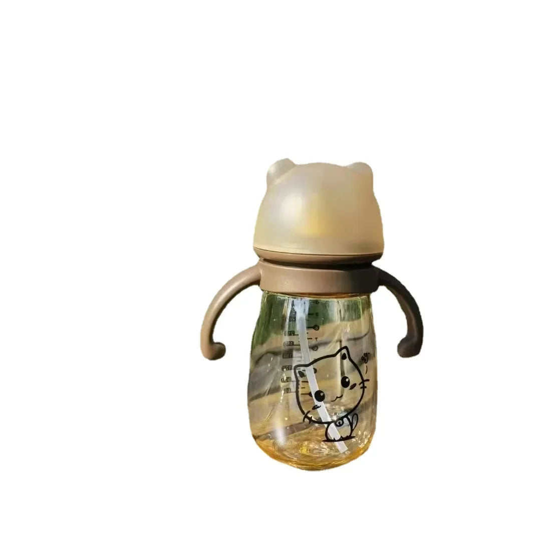 300ML PPSU Baby Feeding Bottle with Straw Handle