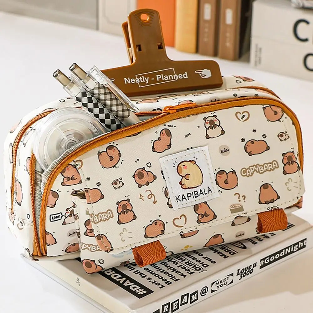 INS Capybara 4-Layer Large Pen Bag Pencil Case