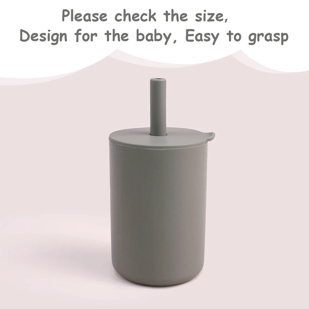 Baby Silicone Straw Cup BPA Free Toddler Water Bottle
