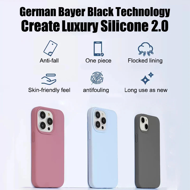 Luxury Liquid Silicone Shockproof Case for iPhone 11-16 Pro Max