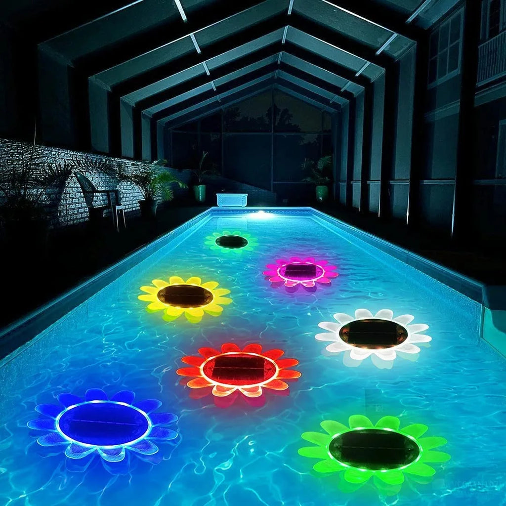Solar Flower Pool Light Waterproof Color Changing LED