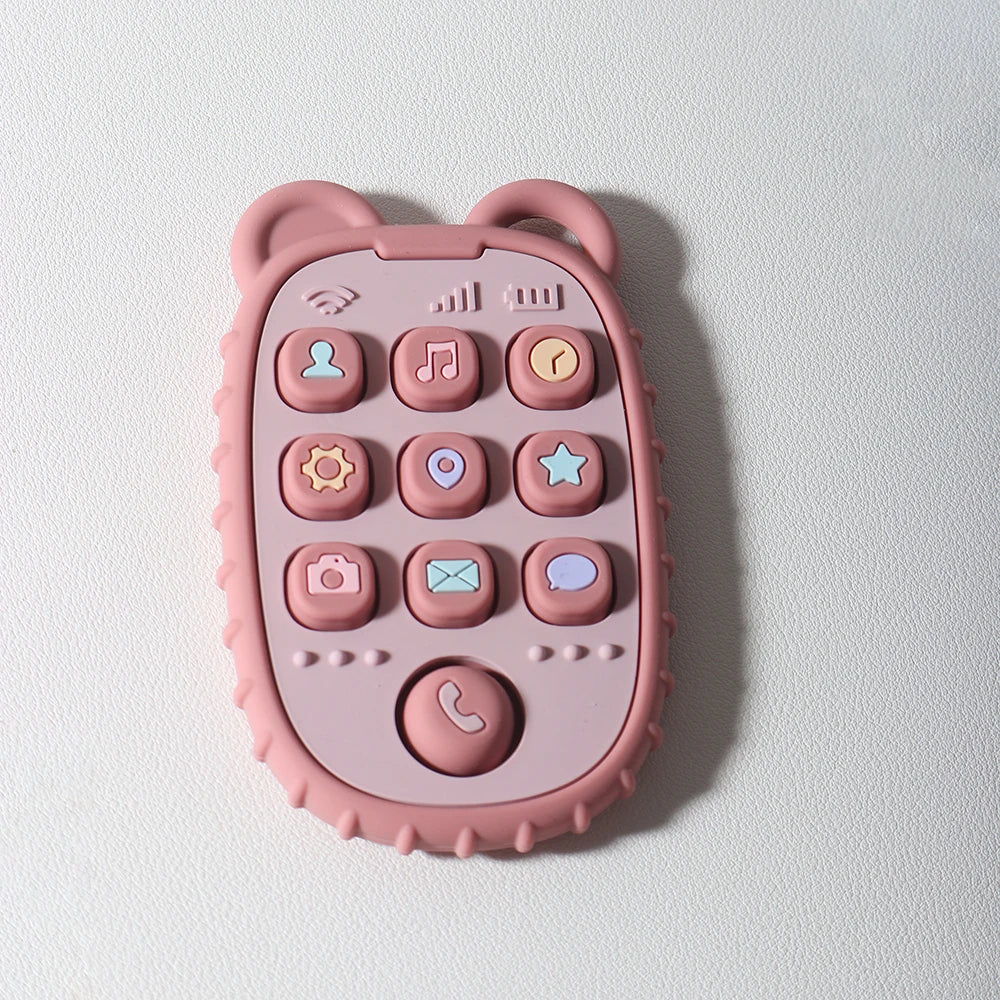 Baby Phone Teether Silicone Sensory Toy for Infants