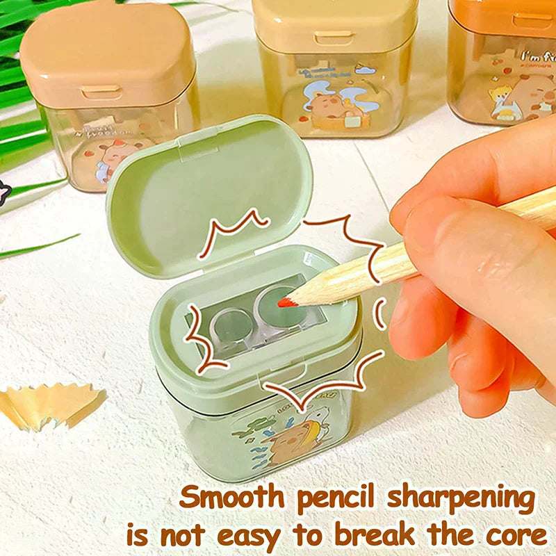 Cute Capybara Double Hole Pencil Sharpener Mini Gift