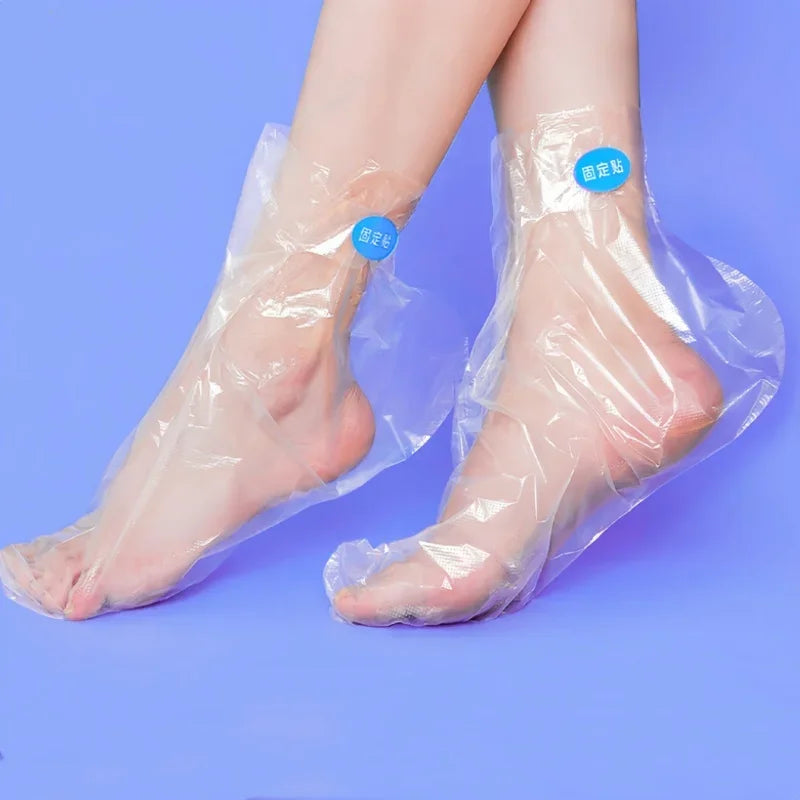 100Pcs Disposable PE Foot Mask Covers Moisturizing Spa Pedicure Bags