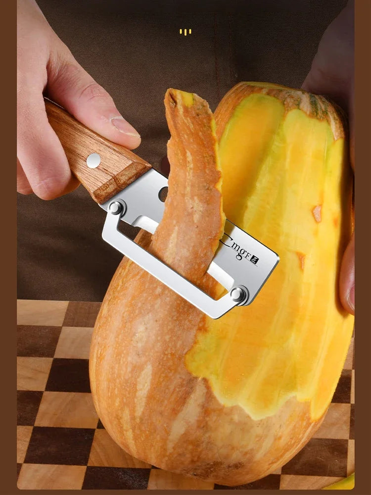 Stainless Steel Peeler with Wooden Handle Fruit & Vegetable Peeling Tool