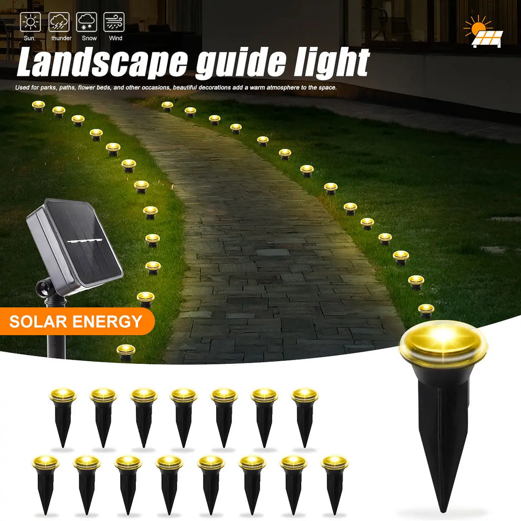 Solar LED Garden Pathway Lights 8 Lighting Modes