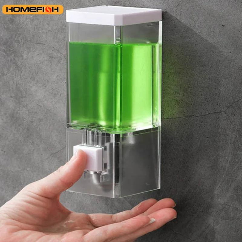 Homefish Wall Mounted Soap Dispenser No Drill Liquid Soap Pump Bottle Secondary image