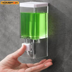 Homefish Wall Mounted Soap Dispenser No Drill Liquid Soap Pump Bottle