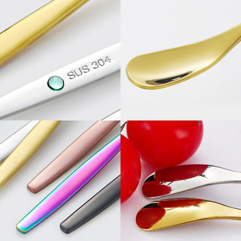 3PCS Stainless Steel Stirring Spoon Set Coffee Tea Dessert Spoons