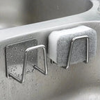 Stainless Steel Sink Sponge Holder  Self-Adhesive Kitchen Organizer