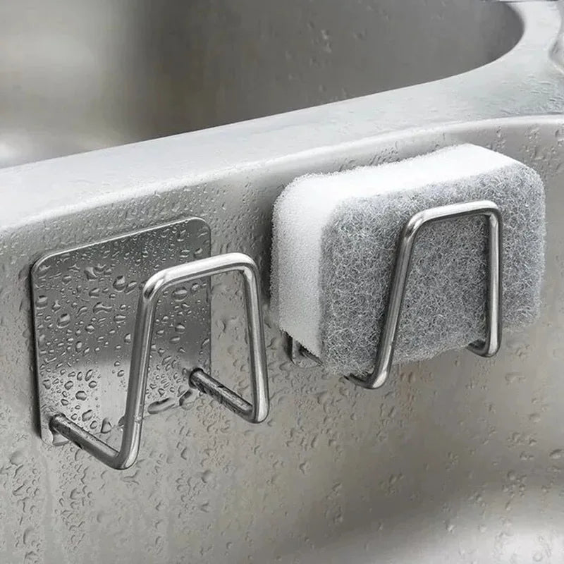 Stainless Steel Sink Sponge Holder  Self-Adhesive Kitchen Organizer Main image