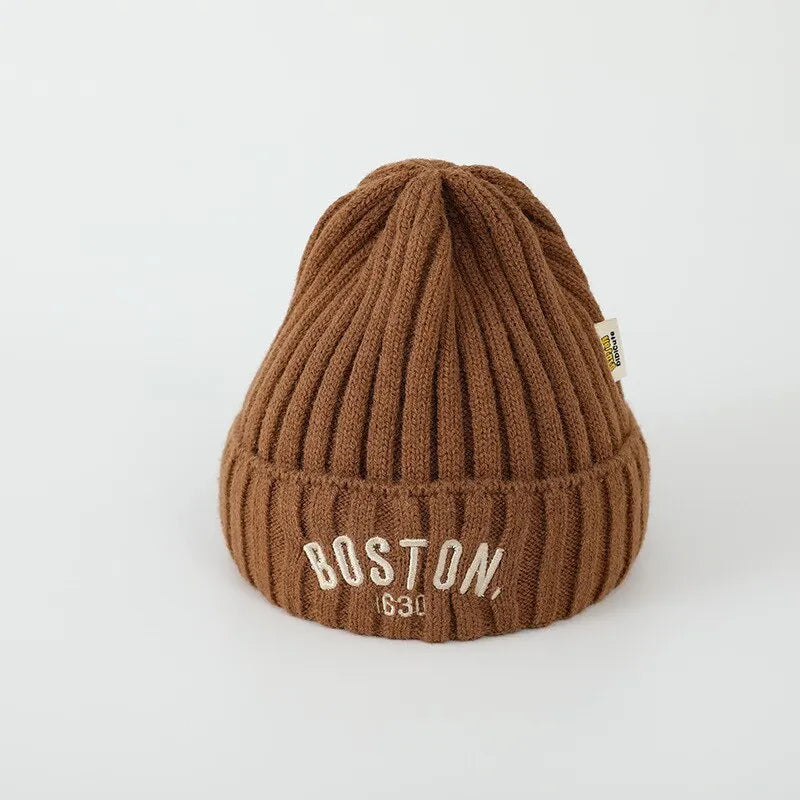 Boston Baby Beanie Hat Warm Knitted Winter Cap for Kids