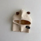 Baby Scarf Hat One-Piece Knitted Winter Cap with Ear Protection
