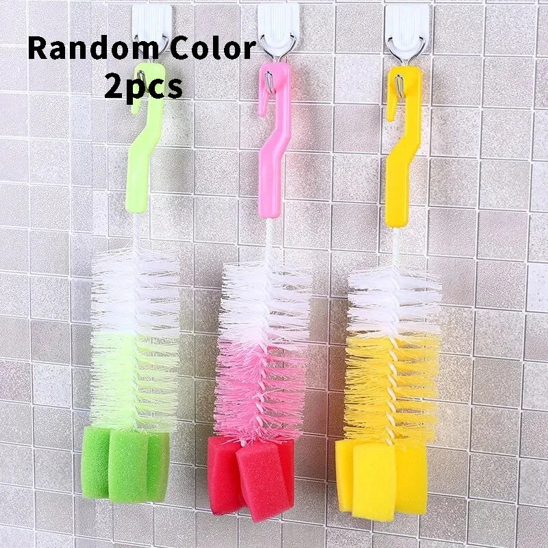 Baby Bottle Cleaning Brush Long Handle Sponge Brush