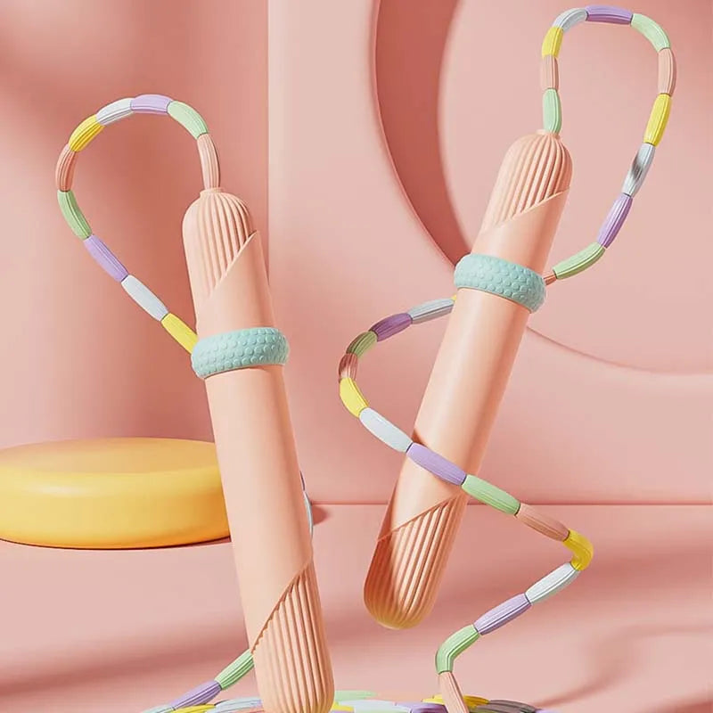 2.8M Bamboo Beaded Jump Rope PVC Segmented Skipping Rope for All Ages