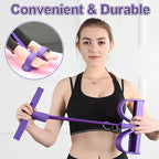 Pedal Resistance Bands 4 Tube Fitness Tensioner for Home Workout