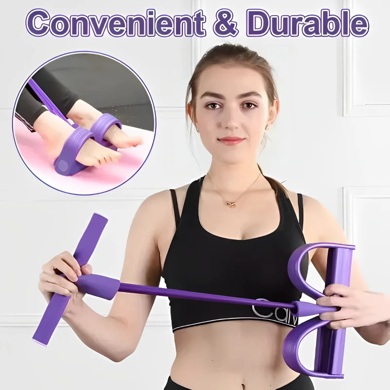 Pedal Resistance Bands 4 Tube Fitness Tensioner for Home Workout