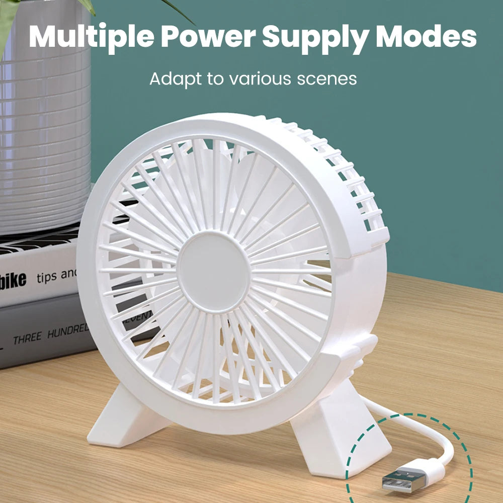 Mini USB Rechargeable Table Fan Portable Desk Fan