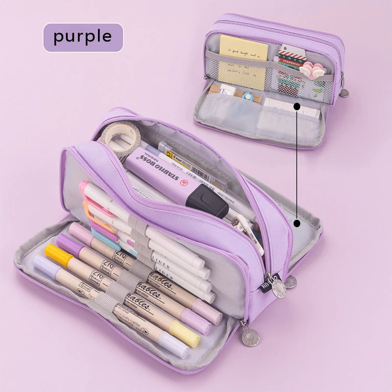 Large Capacity Pencil Case Aesthetic Pen Bag Stationery Organizer