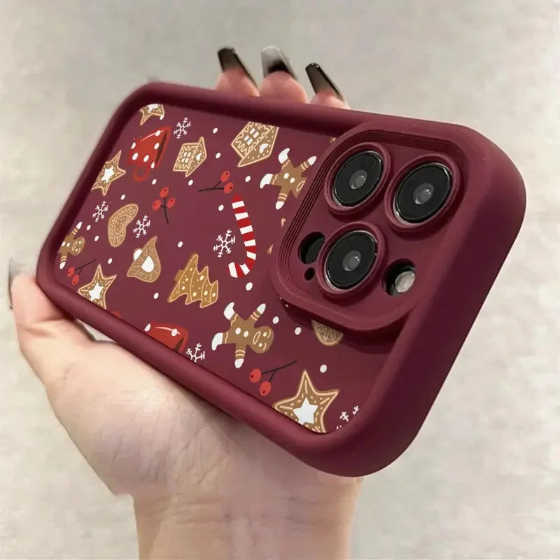 Cute Christmas Phone Case for iPhone 11 12 13 14 15 16 17 Pro Max