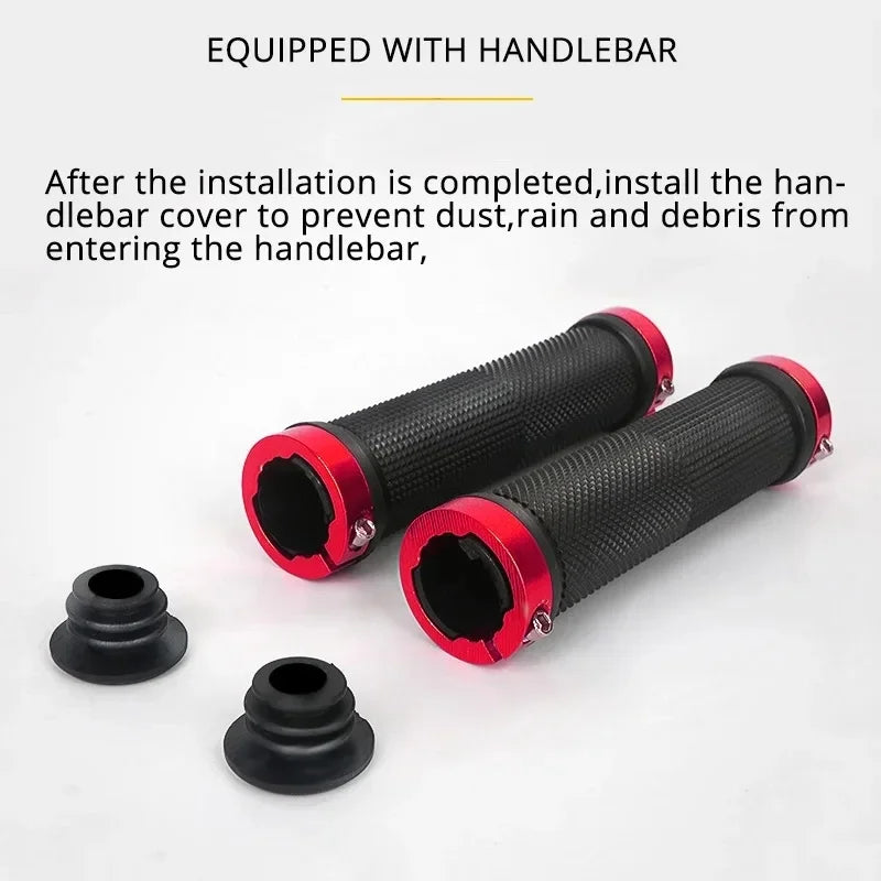MTB Bicycle Handlebar Grips Anti-Slip Alloy Lock Rubber Bike Grips