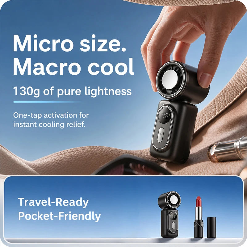 Portable Ice Cooling Fan UK 3000mAh 5-Speed USB Rechargeable Main image