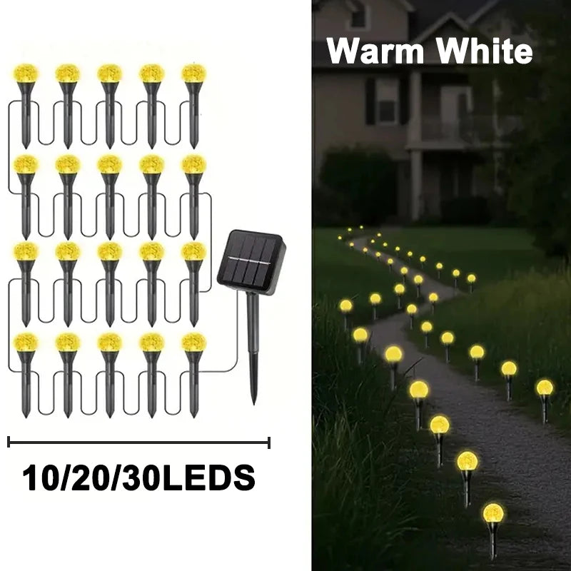 30 LED Solar Bubble Ball String Lights for Garden Patio Decor
