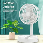 Mini Oscillating Desk Fan Portable Battery Table Fan
