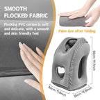 Gray cushion with smooth flocked fabric, showing texture and size details.