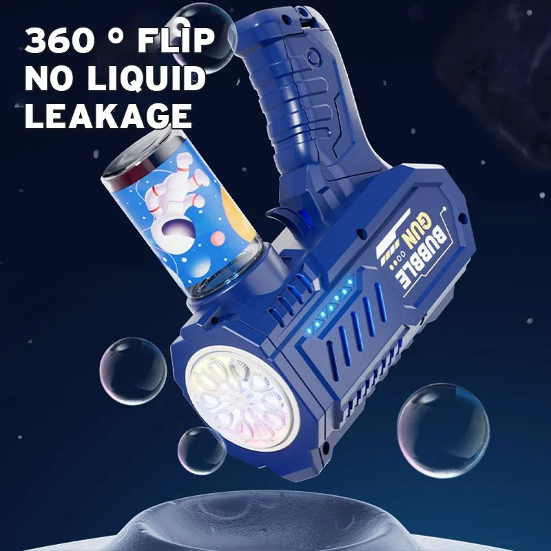 glowing bubble gun for kids illuminating rich bubble streams for evening garden playtime