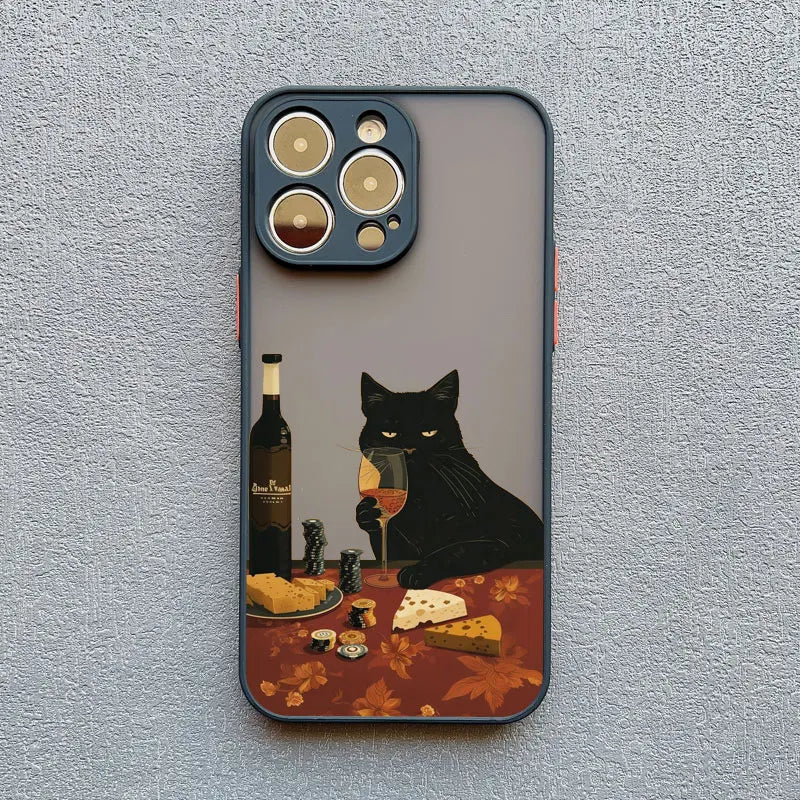Funny Cat Phone Case for iPhone 11 12 13 14 15 16 17 Pro Max