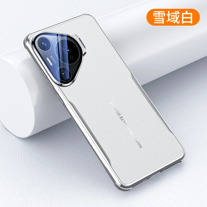Leather Plated Metal Lens Holder Case for Huawei Pura 80 70 Pro Ultra
