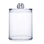 Acrylic Cotton Pad Holder Bamboo Lid Organizer