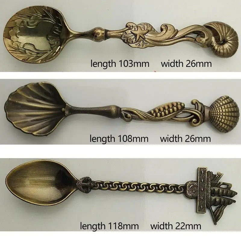 5Pcs Retro Coffee Spoon Set – Stainless Steel Vintage Dessert Spoons Gift Secondary image