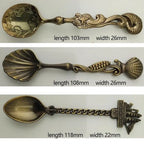 5Pcs Retro Coffee Spoon Set – Stainless Steel Vintage Dessert Spoons Gift