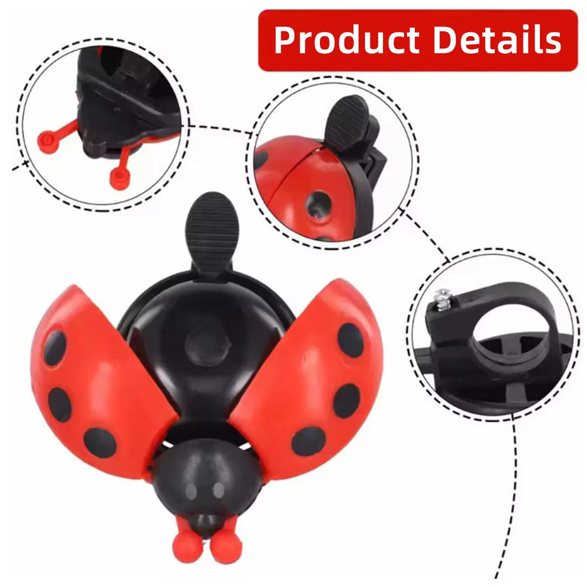 Ladybug Bicycle Bell Loud Aluminum Bike Handlebar Horn UK