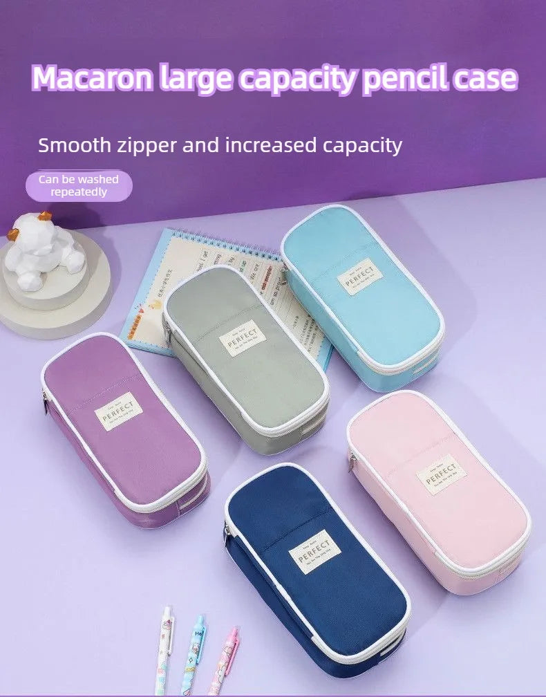 Multi-Layer Pencil Case Large Capacity Macaron Stationery Box