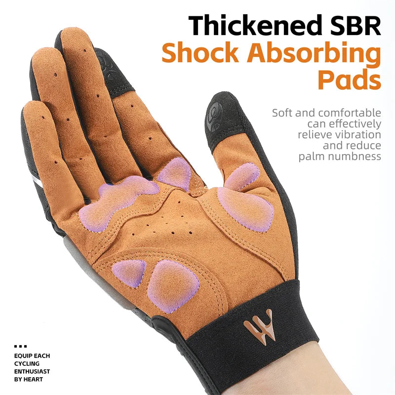 WEST BIKING Breathable Full Finger Cycling Gloves MTB Gym Main image