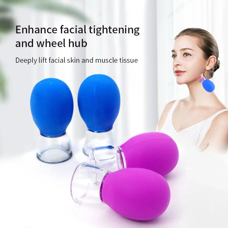 Silicone Vacuum Cupping Massage Set Body Face Cellulite Tool